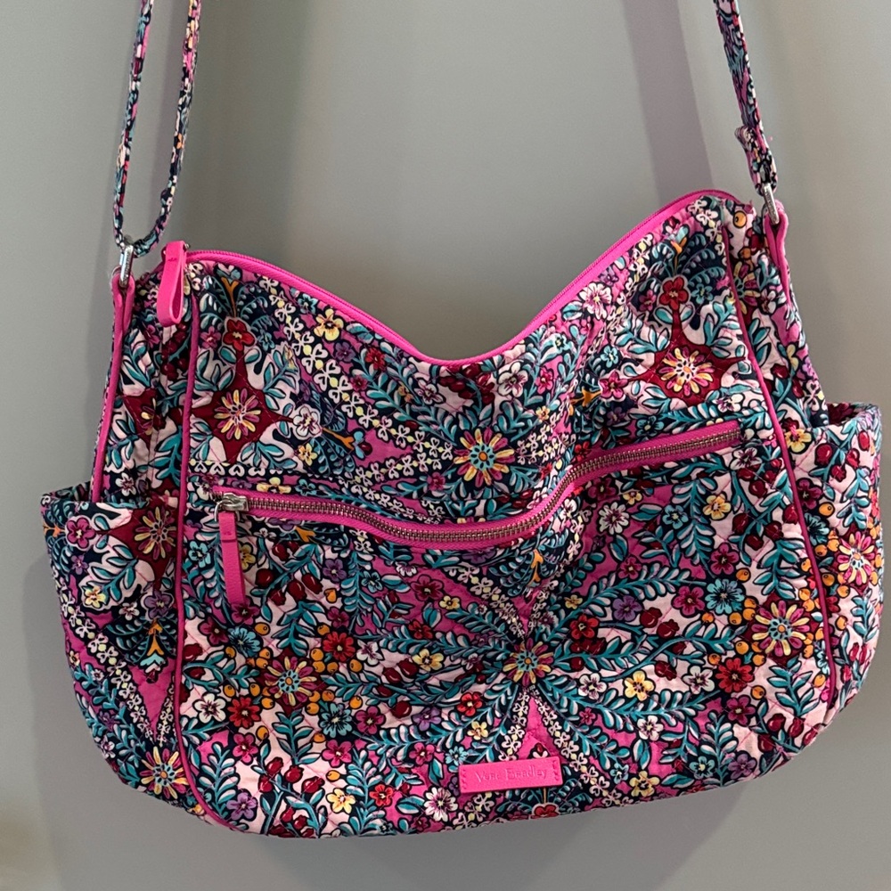 Vera Bradley Pink and Blue Floral Shoulder Bag